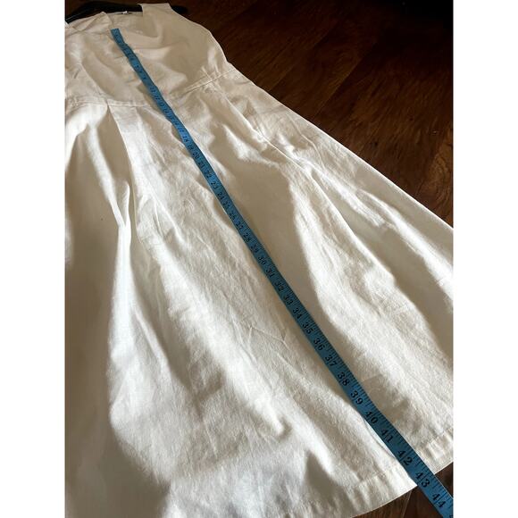 ADRIANO GOLDSCHMIED Libby Button Back Midi Dress w Pockets LINEN White Medium M - Picture 16 of 16